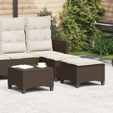  Vrtni tabure s jastucima 2 kom smeđi 55x55x36 cm poliratan | shoptok.hr