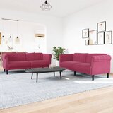  2-dijelni set sofa s jastucima crvena boja vina baršunasti | shoptok.hr