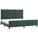  Okvir za krevet s uzglavljem tamnozeleni 200x200 cm baršunasti | shoptok.hr
