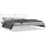  Metalni okvir za krevet s uzglavljem bijeli 200x200 cm | shoptok.hr