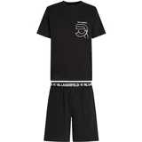 Karl Lagerfeld Kratka pidžama crna / bijela
