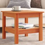 vidaXL Klubska mizica voščeno rjava 45x45x40 cm trdna borovina | Shoptok.si