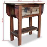 vidaXL Konzolna mizica iz masivnega predelanega lesa 80x35x80 cm | Shoptok.si