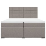  Krevet s oprugama i madracem smeđesivi 200x200 cm od tkanine | shoptok.hr