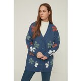 Trendyol Blue V-Neck Floral Embroidered Knitwear Cardigan Cijene