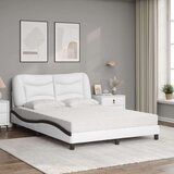 vidaXL krevet s madracem bijeli i crni 140 x 190 cm od umjetne kože | shoptok.hr