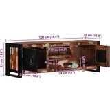 vidaXL TV omarica 100x30x35 cm masivni les obnovljen | Shoptok.si