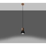  Sollux SL.0963 - Viseći luster na kablu QUBIC 1xE27/60W/230V beton/drvo crna | Eponuda.com