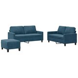  3-dijelni set sofa s jastucima plavi baršunasti | shoptok.hr