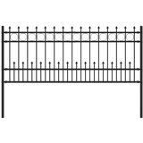  Spike obroč ograje Črna 200 x 130 cm Prašno lakirano jeklo, (5000157935) | Shoptok.si