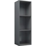 Maison Chic Knjižna omara - Knjižni regal visok sijaj siva 36x30x114 cm iverna plošča, (21726169) | Shoptok.si