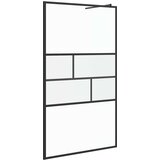  Zid za walk-in tuš Crna 80 x 195 x 0.5 cm Staklo i aluminij | shoptok.hr