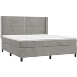  Krevet box spring s madracem LED svjetlosivi 180x200 cm baršun | shoptok.hr