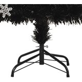  Božićno drvce s LED pahuljama crno 180 cm optička vlakna | shoptok.hr