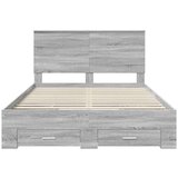  Konstrukcija postelje Siva Sonoma 150 x 200 cm Konstruiran les, (5000104231) Slike