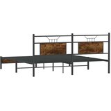  Metalni okvir kreveta bez madraca smeđa boja hrasta 183x213 cm | shoptok.hr