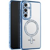AVIZAR Diamantno ohišje za Samsung Galaxy A56 MagSafe Obris Strass, Modra, (5000013432) | Shoptok.si