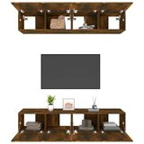 vidaXL TV omarica 4 kosi dimljeni hrast 80x30x30 inženirski les | Shoptok.si