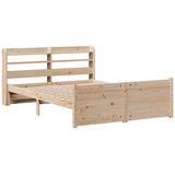  Okvir za krevet s uzglavljem 135 x 190 cm od masivne borovine | shoptok.hr