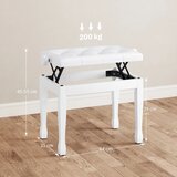  Klavirska stolica/klupa s podesivom visinom i jastukom od umjetne kože za klavir i klavijaturu 64 x 35 x 45-55 cm bijela | shoptok.hr