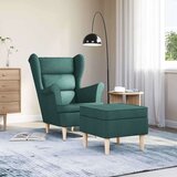  Fotelja od tkanine s tabureom tamnozelena - Tamnozelena 1 S osloncem za noge | shoptok.hr