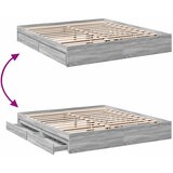  Okvir za krevet s ladicama boja hrasta 200x200 cm drveni Siva 200 x 200 cm | shoptok.hr