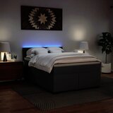  s oprugama i madracem crni 160 x 200 cm od umjetne kože | shoptok.hr