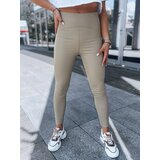 DStreet Woskowane legginsy damskie WAXED CHIC beżowe | Shoptok.si