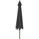  Vrtni suncobran s drvenim stupom crni 400 x 273 cm | shoptok.hr