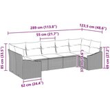  Vrtna sofa set Set 7 Bež, Siva Ratan, Poliester, (22065006) | Shoptok.si