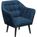 MID.YOU KOKTAJL FOTELJ, modra tekstil, leseni material | Shoptok.si