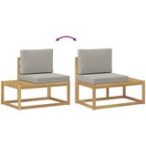 Set vanjskih sofa 2 pcs Bijela i svjetlosiva Poliester | shoptok.hr
