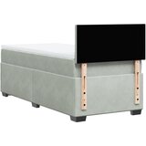 Box spring krevet s madracem svjetlosivi 80 x 200 cm baršunasti | shoptok.hr