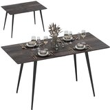 HOMCOM Jedilna miza MDF, jeklo 160D x 75Š x 77V cm siva, (5000242578) | Shoptok.si