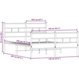 vidaXL Metalni okvir kreveta bez madraca boja hrasta 140x200 cm | shoptok.hr