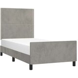  Okvir za krevet s uzglavljem svjetlosivi 90x200 cm baršunasti | shoptok.hr