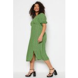 Trendyol Curve Plus Size Dress - Green - A-line Cene
