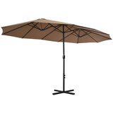  suncobran s aluminijskim stupom 460 x 270 cm smeđesivi | Eponuda.com