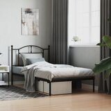 vidaXL Metalni okvir za krevet s uzglavljem crni 100x190 cm | shoptok.hr