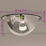  Potpuno kupolasto prometno ogledalo Ø30 cm akrilno | shoptok.hr