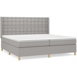  Box spring postelja z vzmetnico svetlo siva 200x200 cm blago, (20896982) | Shoptok.si