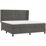  Krevet s oprugama i madracem tamnosivi 160x200 cm baršunasti | shoptok.hr