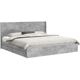  Krevetna konstrukcija s pohranom i uzglavljem Betonska siva 200 x 200 cm | Shoptok.si