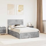  Krevetna konstrukcija s ladicama Betonski sivi 120 x 200 cm | shoptok.hr