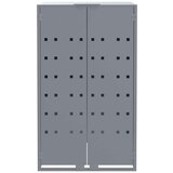  Spremište za 6 kanta za otpad sivo 414 x 79 x 117 cm čelično | shoptok.hr