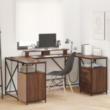 vidaXL Stol s ladicama s pohranom 182 x 101 x 87.5 cm Konstruirano drvo | shoptok.hr