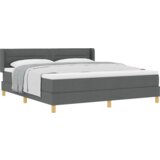 vidaXL krevet sa sandukom s madracem tamno siva 180x200 cm tkanina, uzglavlje s dizajnom linija tamno siva 180 cm tkanina | shoptok.hr