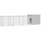 vidaXL Kavez za kokoši sivi 400x91x100 cm od pocinčanog čelika | shoptok.hr