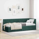 vidaXL kutni okvir kreveta s uzglavljem tamnozelena 80 x 200 cm baršun | shoptok.hr
