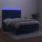  Krevet box spring s madracem LED tamnoplavi 140x200 cm baršun | shoptok.hr